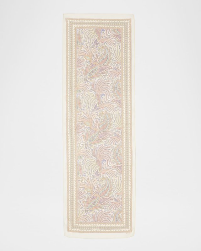 Tosca Paisley-Print Silk Scarf